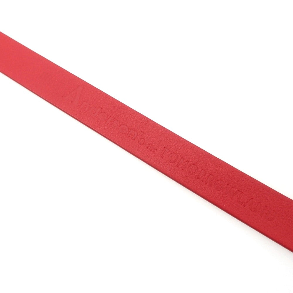 【中古】【未使用】アンダーソンズ Andersons トゥモローランド別注 カーフレザー ナローベルト レッドxシルバー【サイズ85】【 状態ランクS 】【 メンズ 】