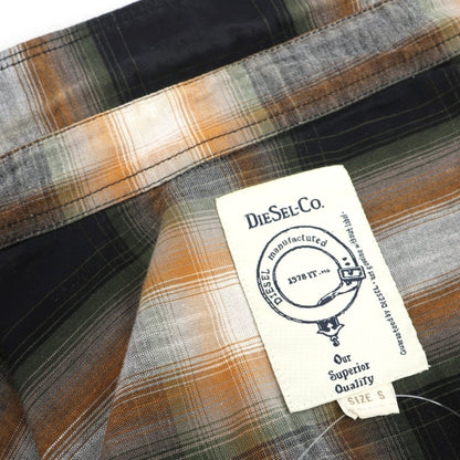 【中古】ディーゼル DIESEL コットン チェック ウエスタンシャツ ブラックxオレンジ【サイズS】【 状態ランクC 】【 メンズ 】