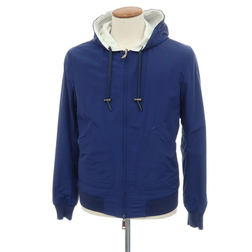【中古】キーレッド ケイレッド KIRED リバーシブル ポリエステル フーデッドブルゾン ブルーxホワイト【サイズ46】【 状態ランクD 】【 メンズ 】