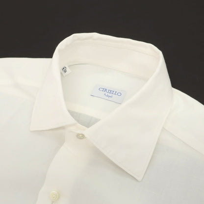 【中古】チリエッロ CIRIELLO コットンリネン レギュラーカラー カジュアルシャツ ホワイト【サイズ37】【 状態ランクB 】【 メンズ 】