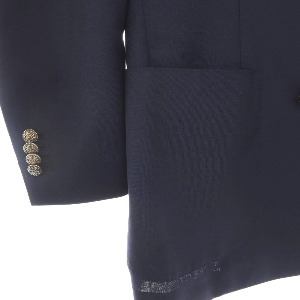 【中古】ラルディーニ LARDINI ウールモヘヤ ダブル4B テーラードジャケット ネイビー【サイズ46】【 状態ランクC 】【 メンズ 】