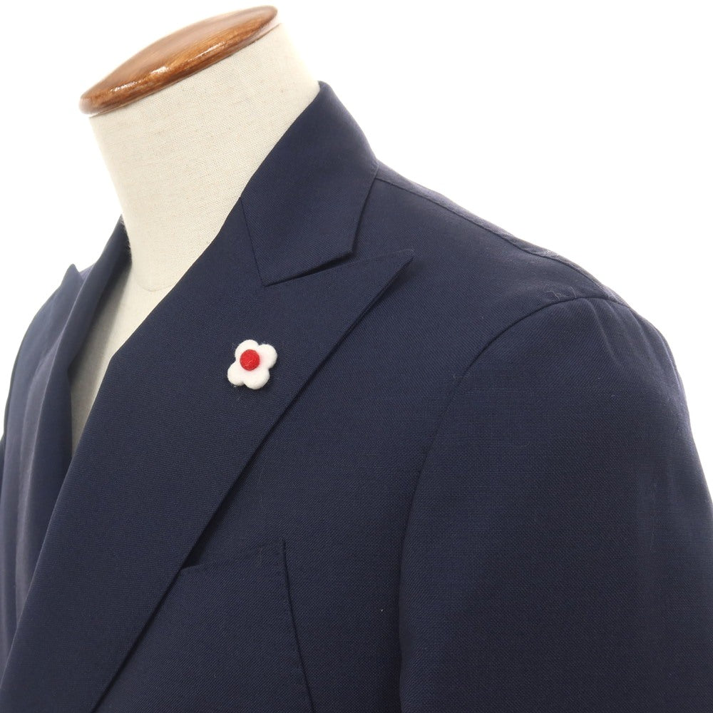 【中古】ラルディーニ LARDINI ウールモヘヤ ダブル4B テーラードジャケット ネイビー【サイズ46】【 状態ランクC 】【 メンズ 】