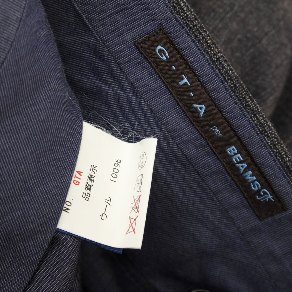 【中古】ジーティーアー G.T.A BEAMS F別注 ウール チェック ドレススラックスパンツ ダークグレー系xライトブラウン【サイズ48】【 状態ランクB 】【 メンズ 】