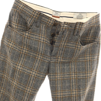 【中古】ピーティーゼロチンクエ PT05 ウールポリウレタン チェック 5ポケットパンツ グレーxブラウン【サイズ30】【 状態ランクB 】【 メンズ 】
