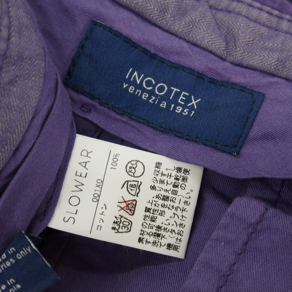 【中古】インコテックス INCOTEX コットン カジュアルスラックスパンツ パープル【サイズ48】【 状態ランクC 】【 メンズ 】