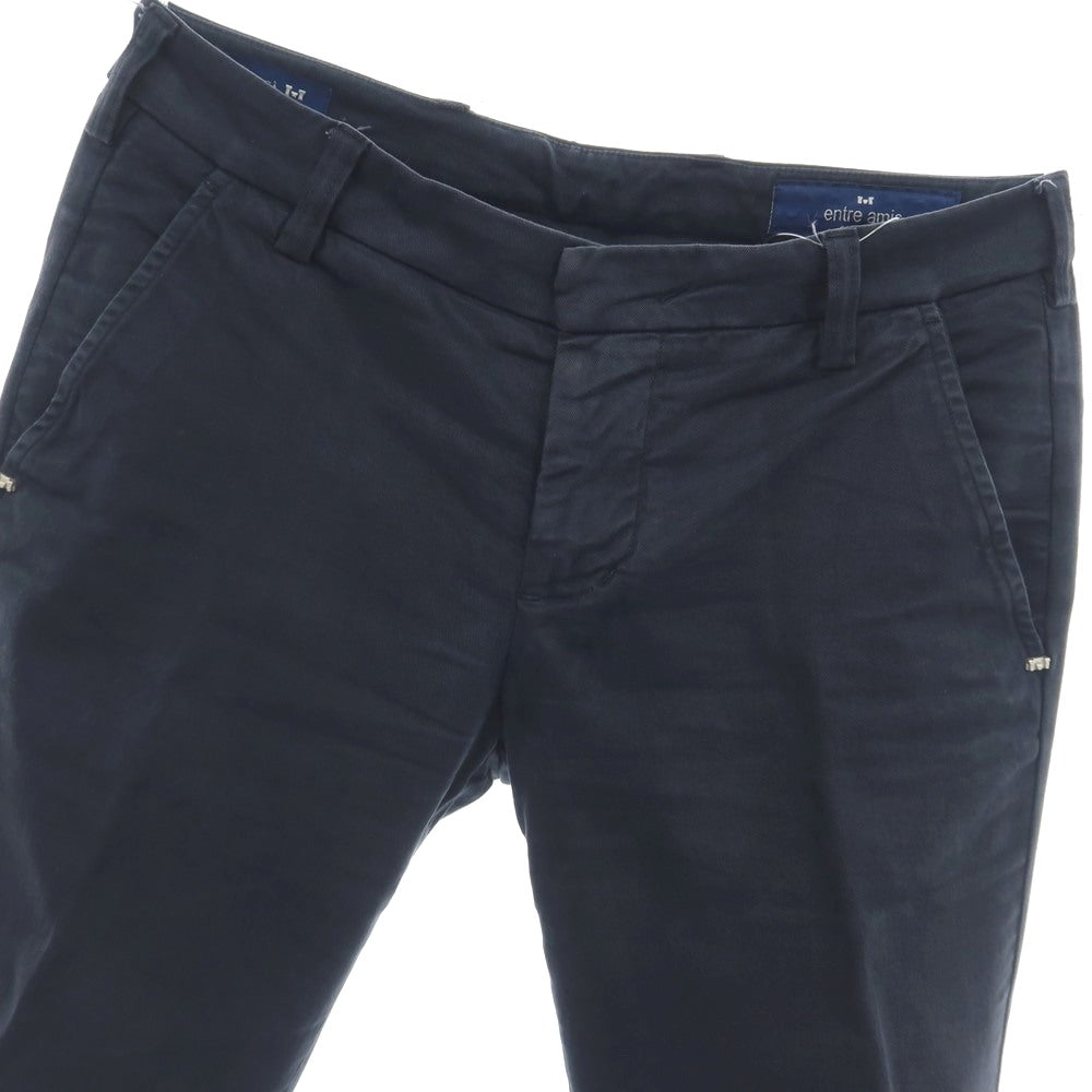 【中古】アントレアミ ENTRE AMIS GAGA ストレッチ ツイルコットン カジュアルスラックスパンツ ネイビー【サイズ30】【 状態ランクC 】【 メンズ 】