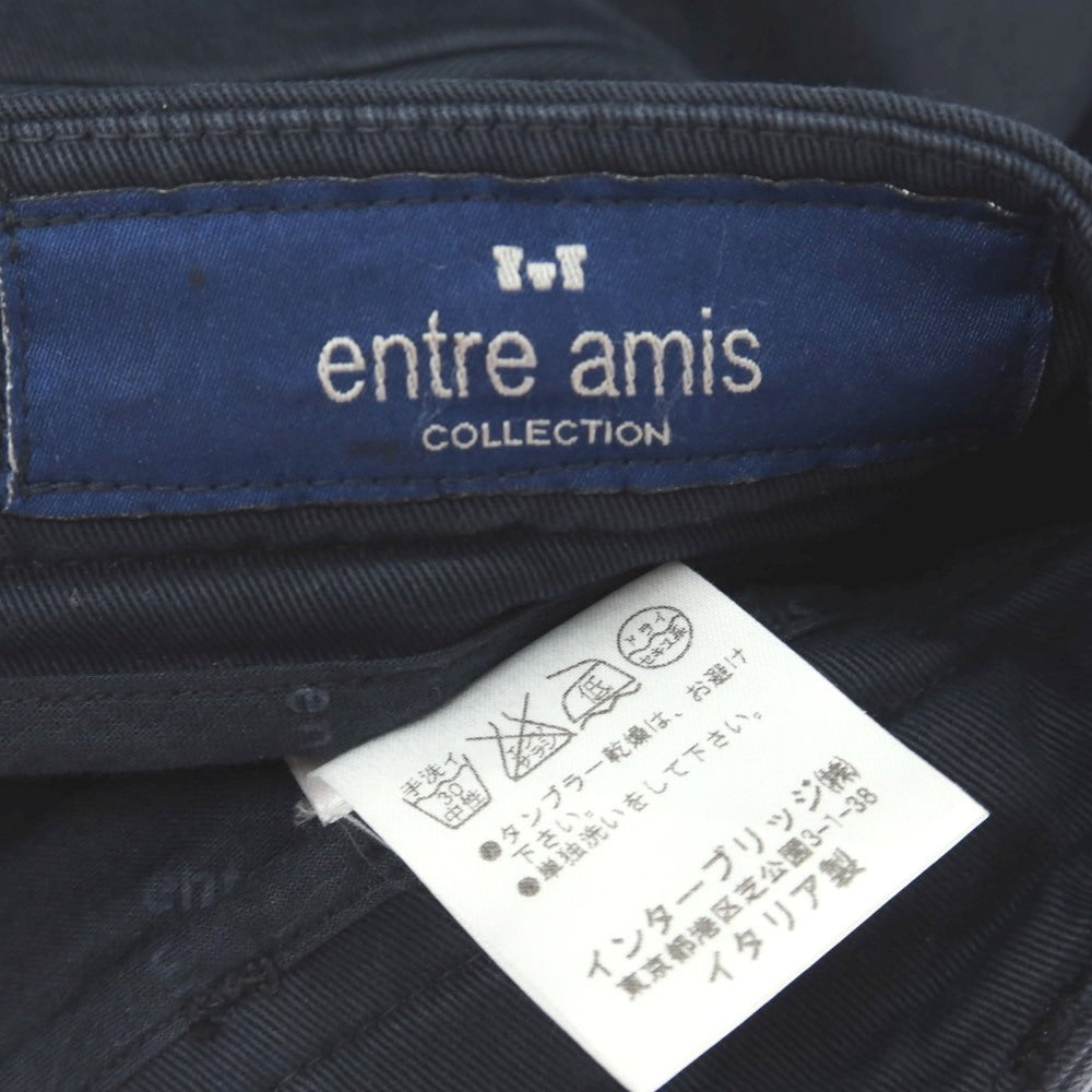 【中古】アントレアミ ENTRE AMIS GAGA ストレッチ ツイルコットン カジュアルスラックスパンツ ネイビー【サイズ30】【 状態ランクC 】【 メンズ 】
