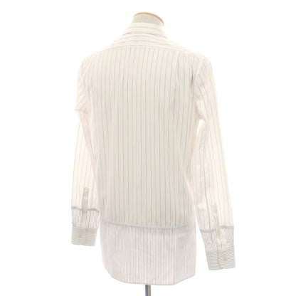 【中古】アレキサンダーマックイーン Alexander McQueen コットン レギュラーカラー ストライプ カジュアルシャツ ホワイトxネイビー【サイズ15】【 状態ランクB 】【 メンズ 】