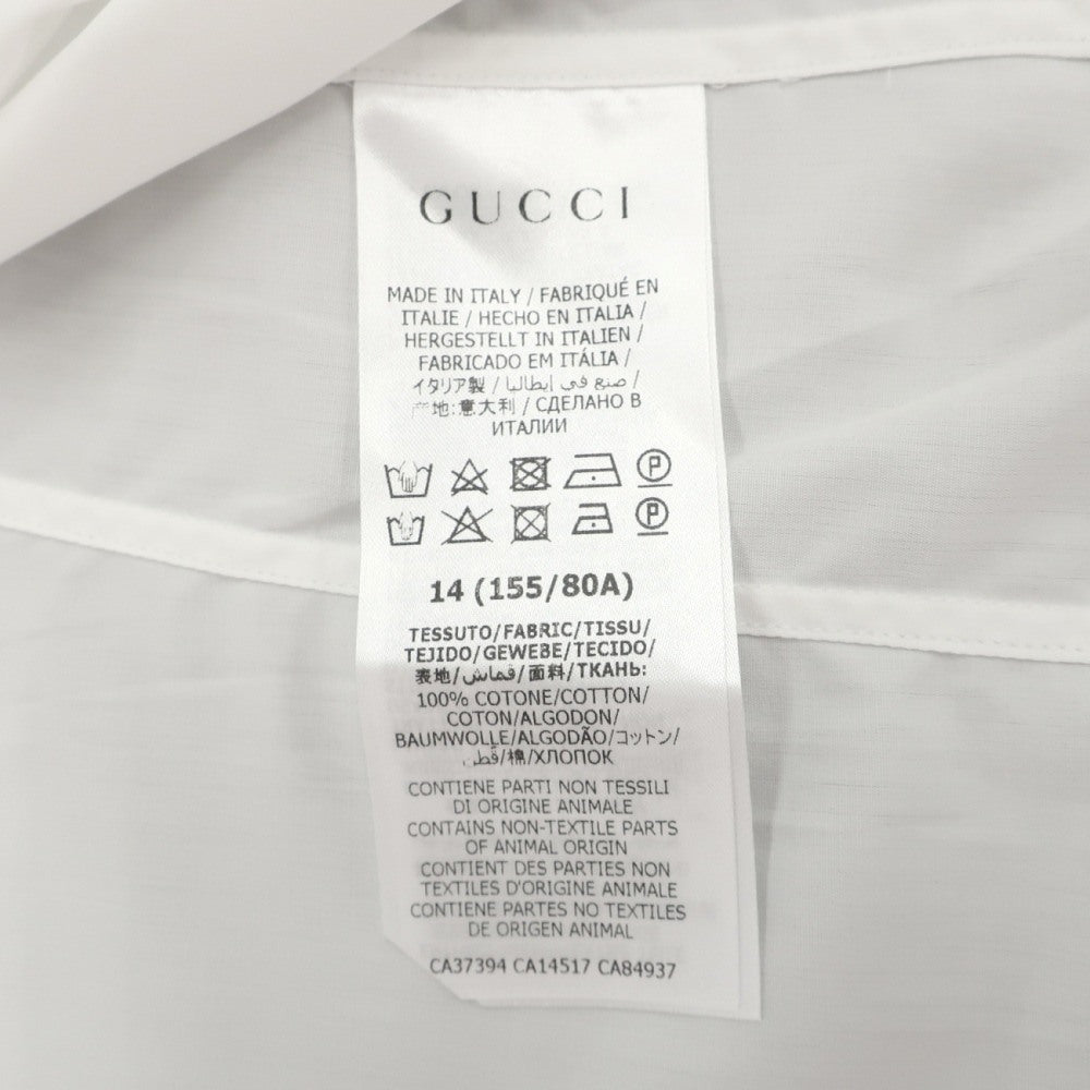 【中古】グッチ GUCCI コットン レギュラーカラー ブロード ドレスシャツ ホワイト【サイズ36】【 状態ランクB 】【 メンズ 】