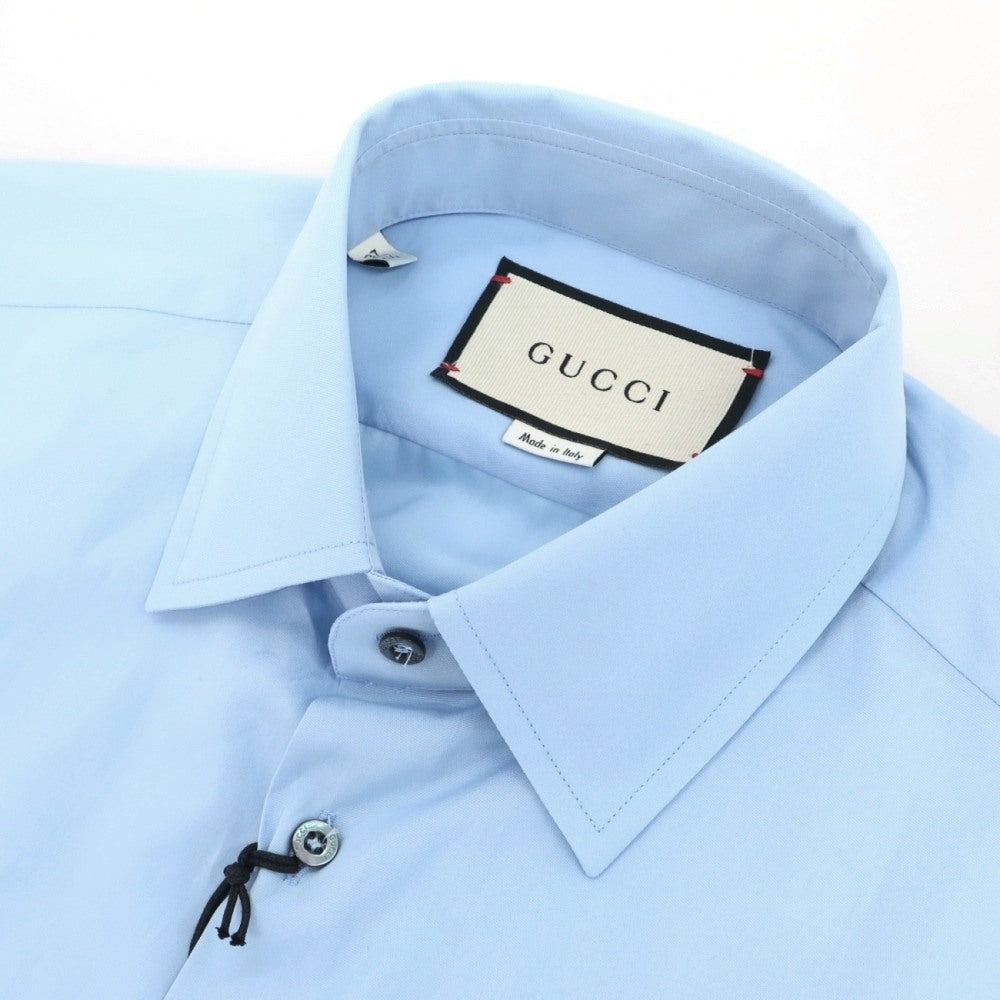 【中古】グッチ GUCCI コットン レギュラーカラー ブロード ドレスシャツ ブルー【サイズ37】【 状態ランクA 】【 メンズ 】