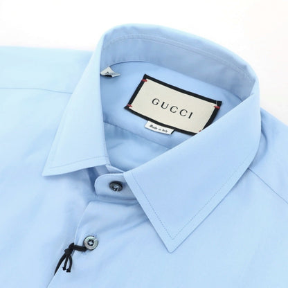 【中古】グッチ GUCCI コットン レギュラーカラー ブロード ドレスシャツ ブルー【サイズ37】【 状態ランクA 】【 メンズ 】