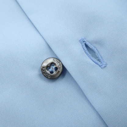 【中古】グッチ GUCCI コットン レギュラーカラー ブロード ドレスシャツ ブルー【サイズ37】【 状態ランクB 】【 メンズ 】