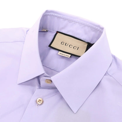 【中古】グッチ GUCCI コットン ジャガード GGロゴ レギュラーカラー ドレスシャツ パープル【サイズ37】【 状態ランクA 】【 メンズ 】
