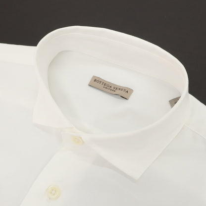 【中古】ボッテガヴェネタ BOTTEGAVENETA コットン ピンオックス ドレスシャツ ホワイト【サイズ38】【 状態ランクA 】【 メンズ 】
