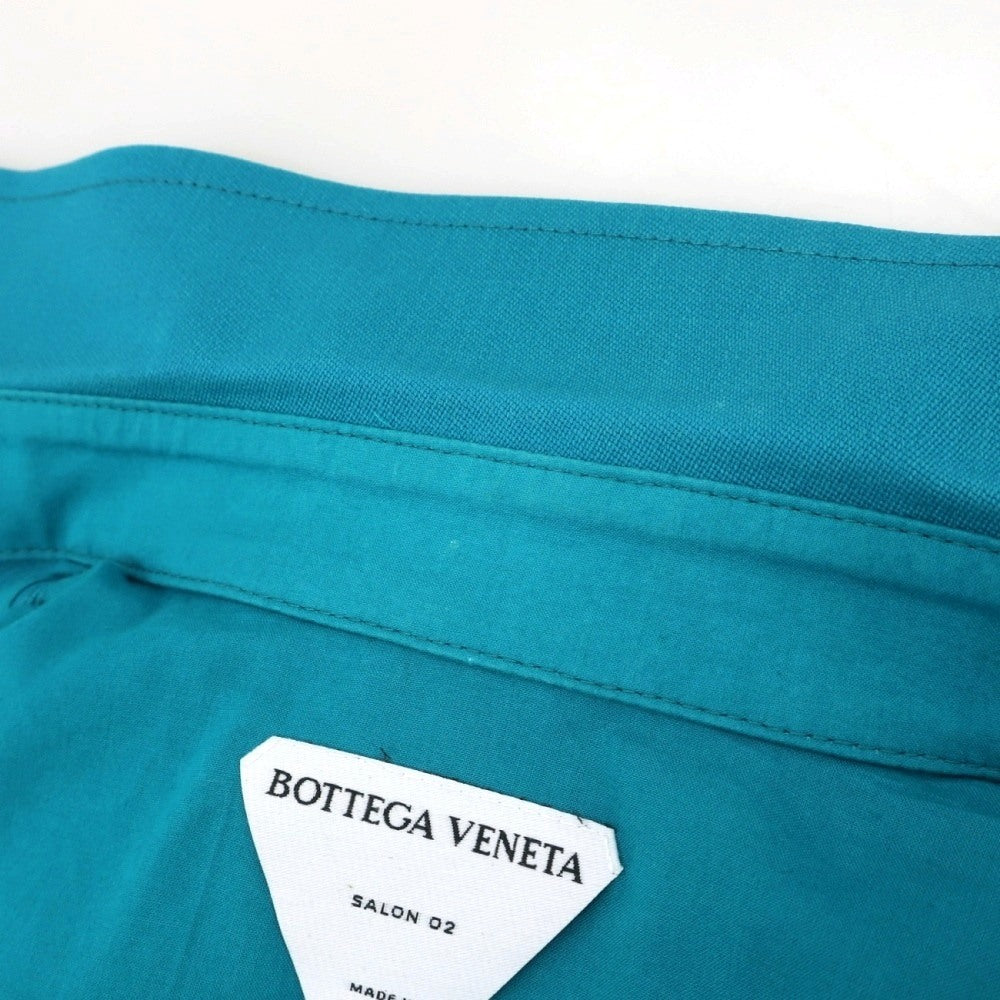 【中古】ボッテガヴェネタ BOTTEGAVENETA ストレッチウール カジュアルシャツ ターコイズ【サイズ44】【 状態ランクB 】【 メンズ 】