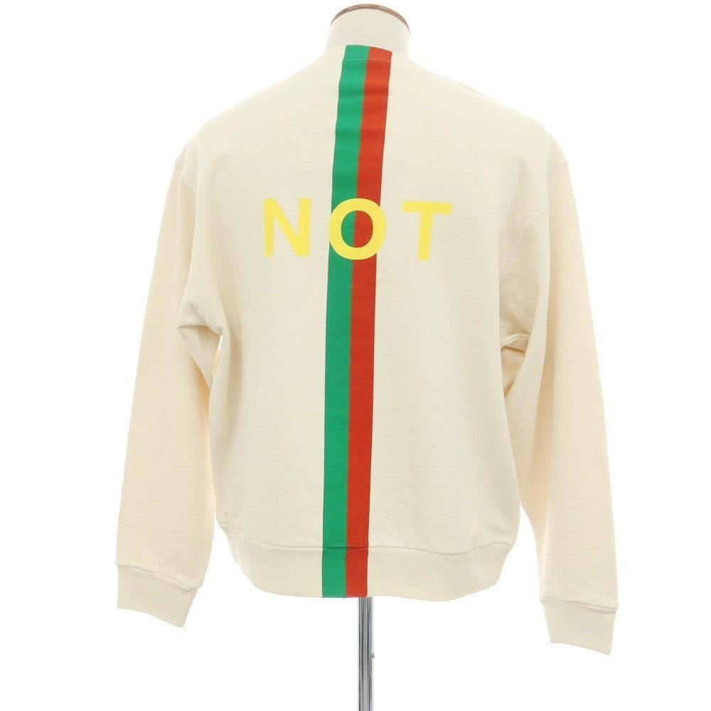 【中古】グッチ GUCCI コットン FAKE NOT クルーネック スウェット ナチュラル【サイズM】【 状態ランクA 】【 メンズ 】