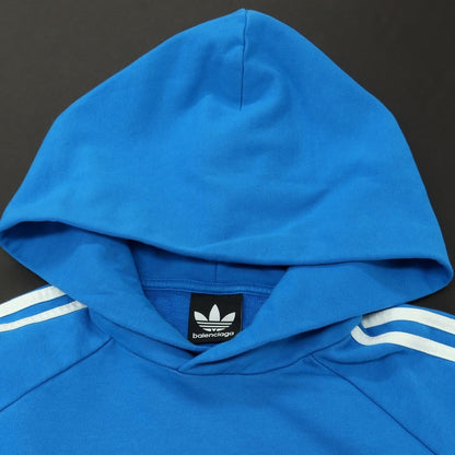 【中古】バレンシアガ BALENCIAGA × adidas コットン プルオーバー パーカー ブルー【サイズ1】【 状態ランクA 】【 メンズ 】