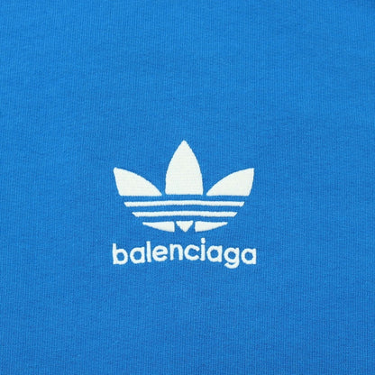 【中古】バレンシアガ BALENCIAGA × adidas コットン プルオーバー パーカー ブルー【サイズ1】【 状態ランクA 】【 メンズ 】