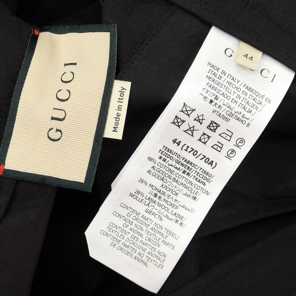 【中古】グッチ GUCCI コットンモヘヤウール カジュアルスラックスパンツ ブラック【サイズ44】【 状態ランクA 】【 メンズ 】