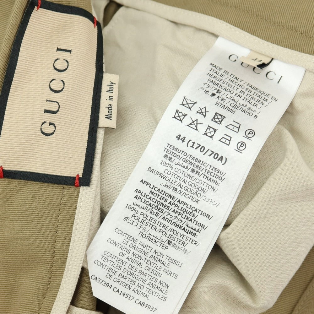 【中古】グッチ GUCCI ツイルコットン カジュアルスラックスパンツ オリーブカーキ【サイズ44】【 状態ランクA 】【 メンズ 】
