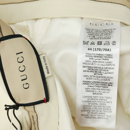 【中古】グッチ GUCCI ウール 側章入り セミフレアシルエット カジュアルスラックスパンツ オフホワイト【サイズ44】【 状態ランクA 】【 メンズ 】