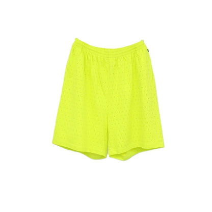 【中古】バレンシアガ BALENCIAGA WARDROBE コットンポリエステル パンチングメッシュ ショートパンツ ネオンイエロー【サイズS】【 状態ランクA 】【 メンズ 】