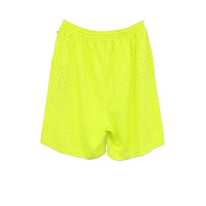 【中古】バレンシアガ BALENCIAGA WARDROBE コットンポリエステル パンチングメッシュ ショートパンツ ネオンイエロー【サイズS】【 状態ランクA 】【 メンズ 】