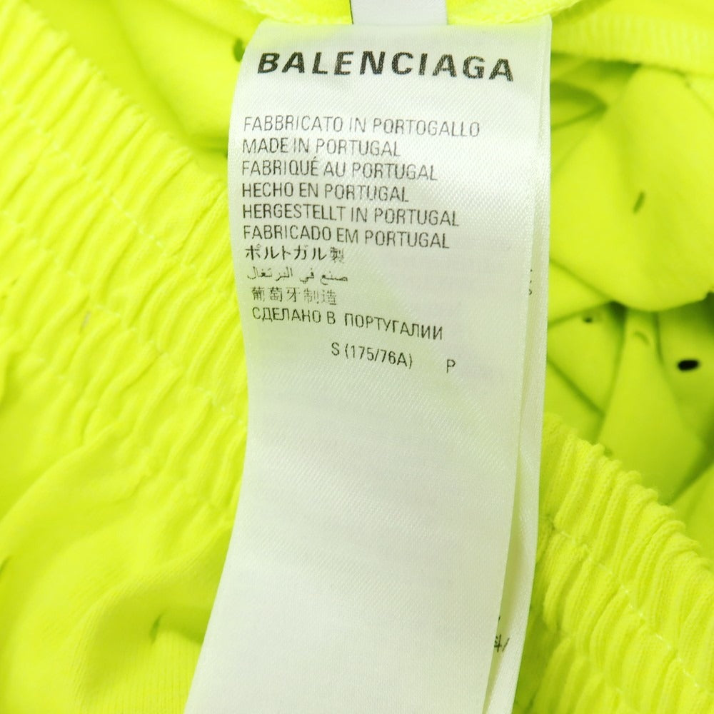 【中古】バレンシアガ BALENCIAGA WARDROBE コットンポリエステル パンチングメッシュ ショートパンツ ネオンイエロー【サイズS】【 状態ランクA 】【 メンズ 】