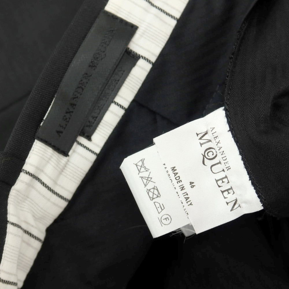 【中古】アレキサンダーマックイーン Alexander McQueen ウールモヘヤ ドレススラックスパンツ ブラック【サイズ46】【 状態ランクA 】【 メンズ 】