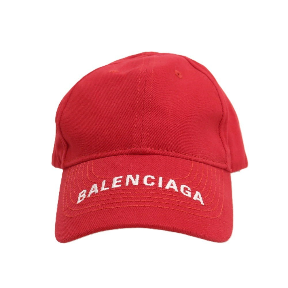 【中古】バレンシアガ BALENCIAGA ツイルコットン ベースボールキャップ 帽子 レッド【サイズL（59）】【 状態ランクA 】【 メンズ 】