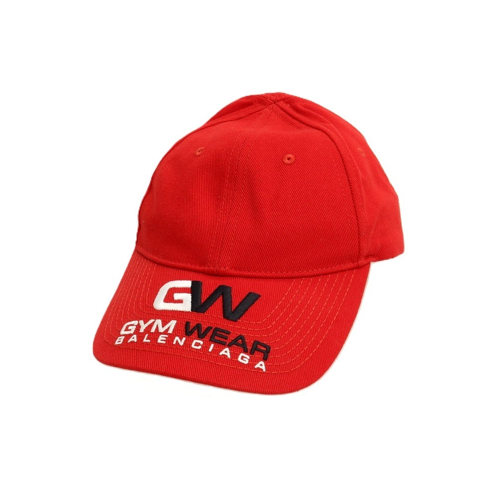 【中古】バレンシアガ BALENCIAGA GYM WEAR ツイルコットン ベースボールキャップ 帽子 レッド【サイズL（59cm）】【 状態ランクA 】【 メンズ 】