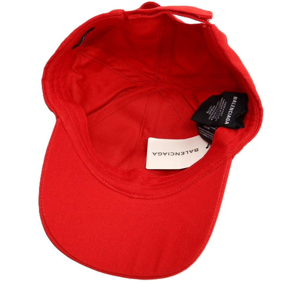 【中古】バレンシアガ BALENCIAGA GYM WEAR ツイルコットン ベースボールキャップ 帽子 レッド【サイズL（59cm）】【 状態ランクA 】【 メンズ 】