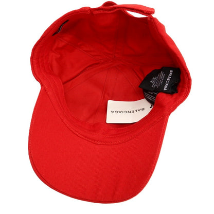 【中古】バレンシアガ BALENCIAGA GYM WEAR ツイルコットン ベースボールキャップ 帽子 レッド【サイズL（59cm）】【 状態ランクA 】【 メンズ 】