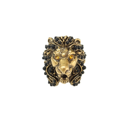 【中古】グッチ GUCCI ライオンヘッド リング・指輪 ゴールドxオレンジ【サイズ13（刻印記載）】【 状態ランクA 】【 メンズ 】