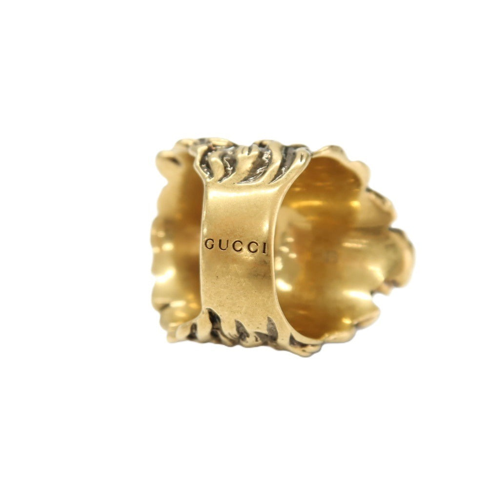 【中古】グッチ GUCCI ライオンヘッド リング・指輪 ゴールドxブルー【サイズ16（刻印記載）】【 状態ランクA 】【 メンズ 】