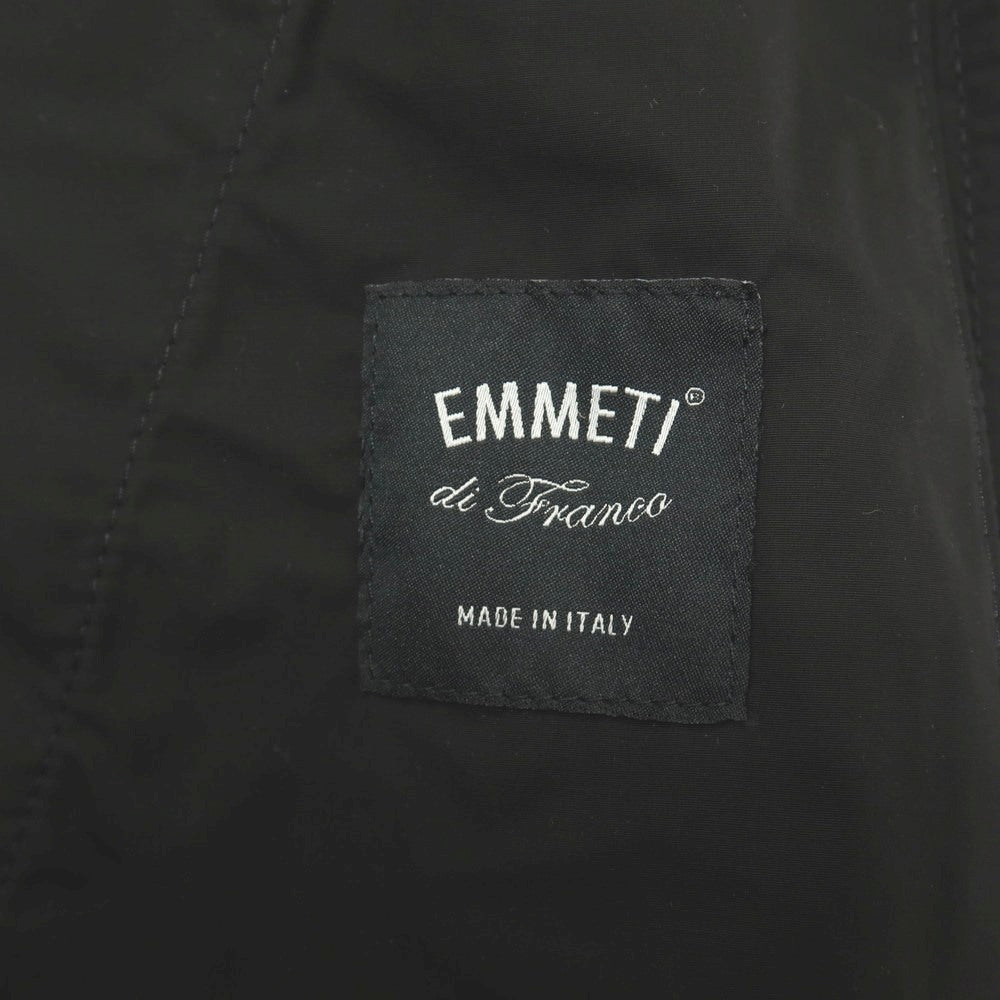 【中古】エンメティ EMMETI BR別注 ポリエステル系 フェイクレザー 切り替えデザイン フーデッドブルゾン ブラック【サイズ42】【 状態ランクB 】【 メンズ 】