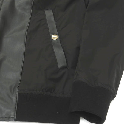 【中古】エンメティ EMMETI BR別注 ポリエステル系 フェイクレザー 切り替えデザイン フーデッドブルゾン ブラック【サイズ42】【 状態ランクB 】【 メンズ 】