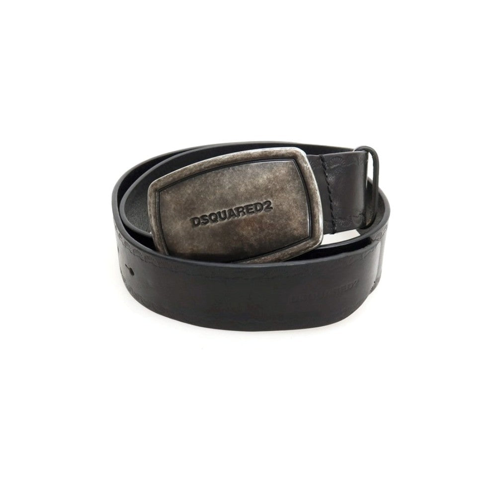 【中古】ディースクエアード DSQUARED2 ヴィンテージ プラーク レザー ベルト ブラック【サイズ80】【 状態ランクA 】【 メンズ 】