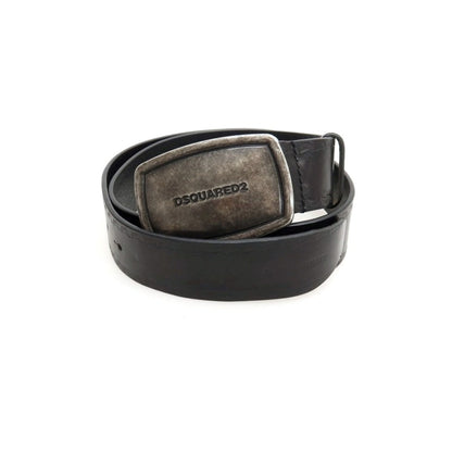 【中古】ディースクエアード DSQUARED2 ヴィンテージ プラーク レザー ベルト ブラック【サイズ80】【 状態ランクA 】【 メンズ 】