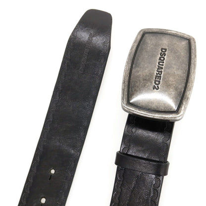 【中古】ディースクエアード DSQUARED2 ヴィンテージ プラーク レザー ベルト ブラック【サイズ80】【 状態ランクA 】【 メンズ 】
