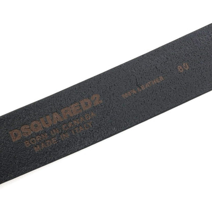 【中古】ディースクエアード DSQUARED2 ヴィンテージ プラーク レザー ベルト ブラック【サイズ80】【 状態ランクA 】【 メンズ 】