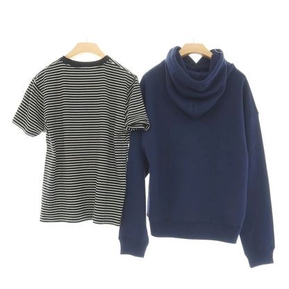 【中古】エアースーベニア AIR souvenirs プルオーバー パーカー ボーダー 半袖Tシャツ 2点セット ネイビー【サイズパーカーＳ/半袖TシャツM】【 状態ランクB 】【 ユニセックス 】