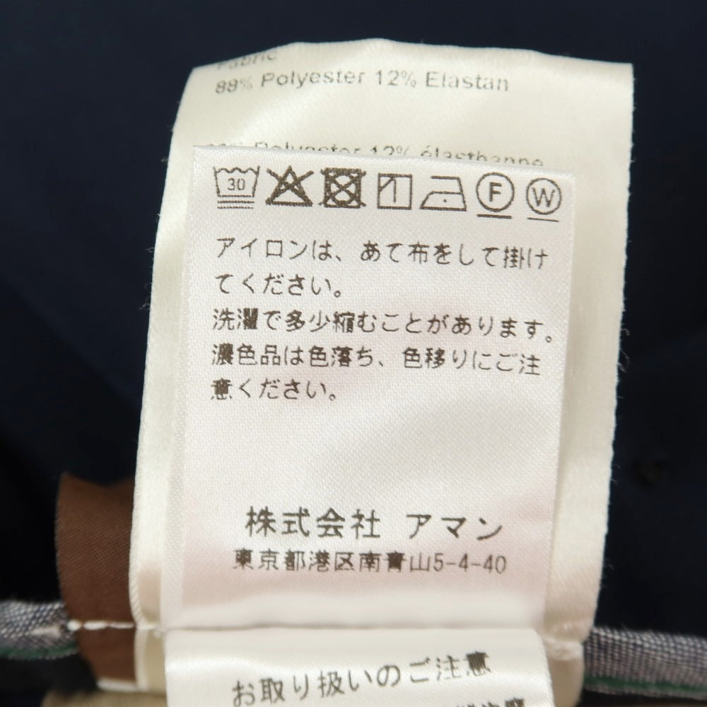 【中古】ベルウィッチ BERWICH BERTO ストレッチ ポリエステル イージー カジュアルスラックスパンツ ネイビー【サイズ42】【 状態ランクB 】【 メンズ 】