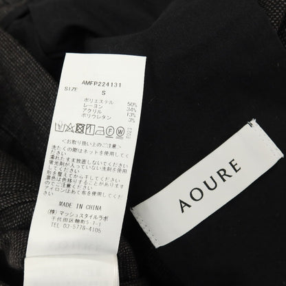 【中古】アウール AOURE ストレッチ ポリエステルレーヨンアクリル イージー カジュアルスラックスパンツ ブラックxグレー【サイズS】【 状態ランクB 】【 メンズ 】
