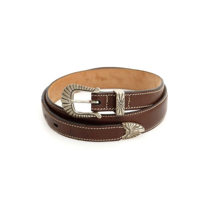 【中古】アドリアーノ メネゲッティ ADRIANO MENEGHETTI レザー NATIVE ウエスタン ベルト ダークブラウン【サイズ80】【 状態ランクB 】【 メンズ 】