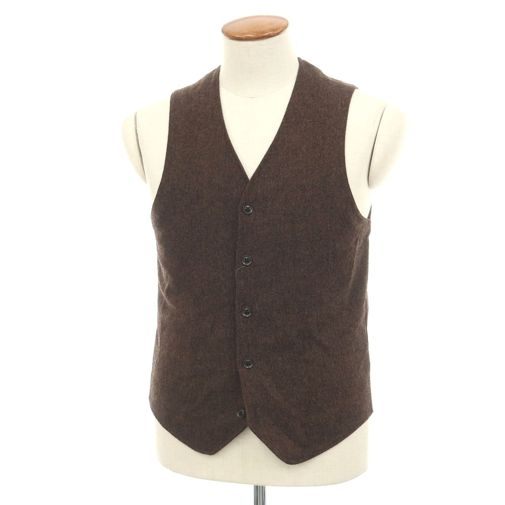 【中古】グリーンレーベルリラクシング green label relaxing ウール混 ニット切替 カジュアル系ジレ ベスト ブラウン【サイズM】【 状態ランクB 】【 メンズ 】