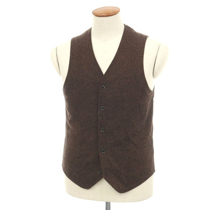 【中古】グリーンレーベルリラクシング green label relaxing ウール混 ニット切替 カジュアル系ジレ ベスト ブラウン【サイズM】【 状態ランクB 】【 メンズ 】