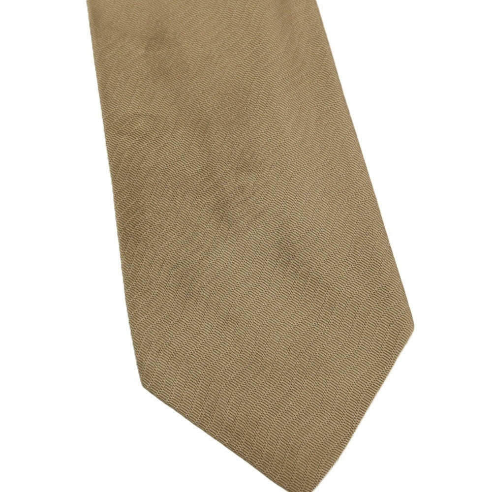 【中古】グッチ GUCCI シルク 無地ネクタイ カーキ【 状態ランクC 】【 メンズ 】