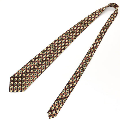 【中古】ポールスミス Paul Smith シルク プリント ネクタイ ネイビーxイエローオーカー【 状態ランクB 】【 メンズ 】