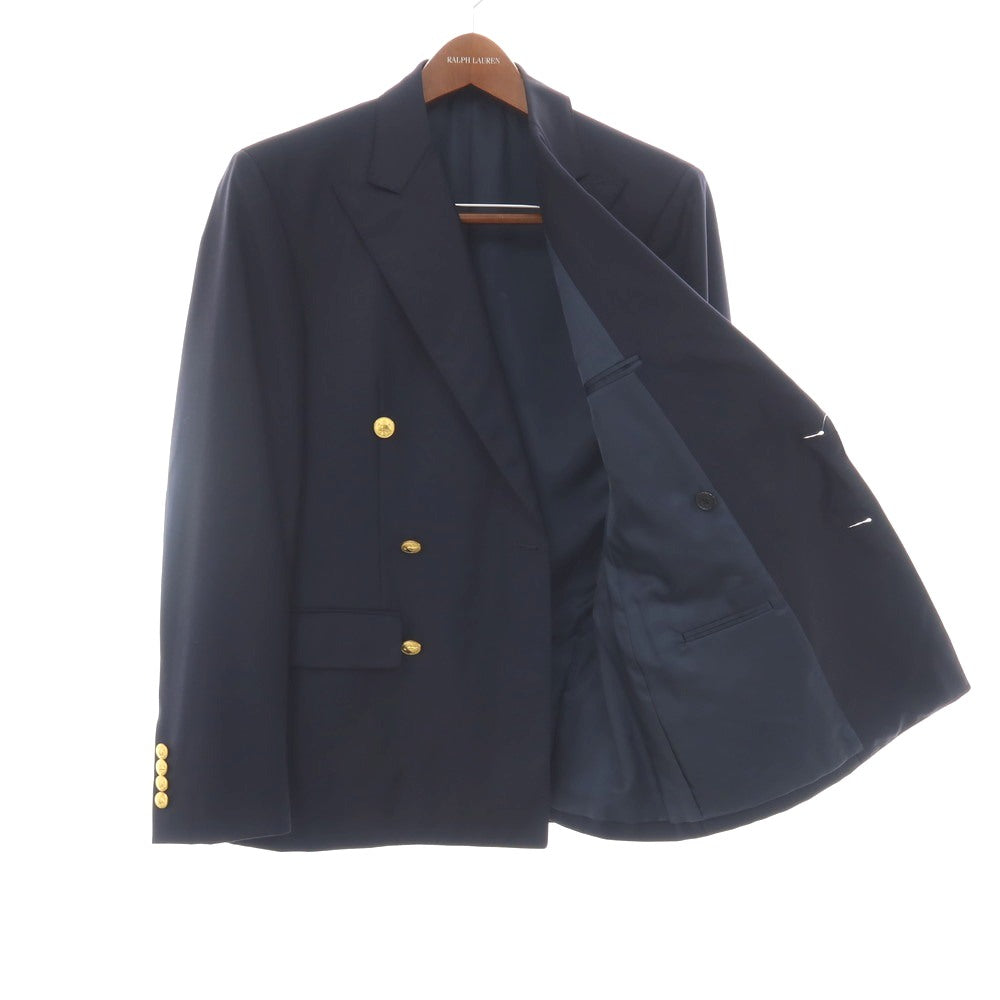 【中古】ラルフローレン RALPH LAUREN ウール ダブル6B テーラードジャケット ネイビー【サイズ表記なし（M位）】【 状態ランクC 】【 メンズ 】